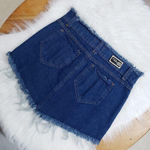 Saia Jeans Tousse Escura