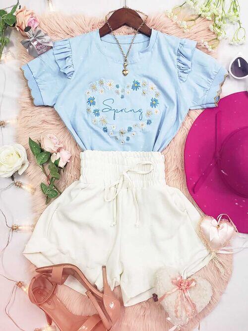 T-shirt Spring Algodão Confort Azul
