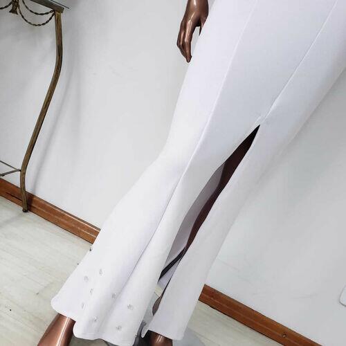 Vestido Branco Crepe e Renda
