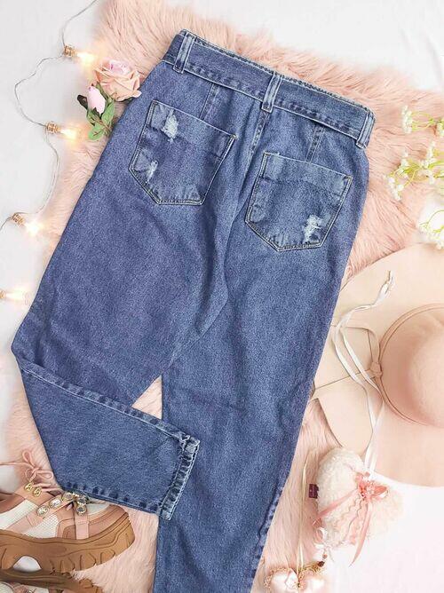 Calça Moon Jeans Azul com Cinto