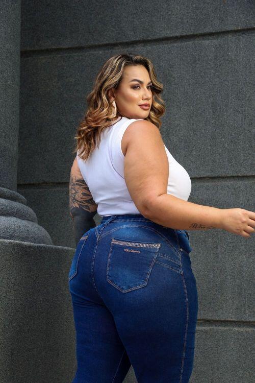 Calça Rux Comprar Calça Feminina Jeans Skinny Plus Size com Bordado Bolso Traseiro