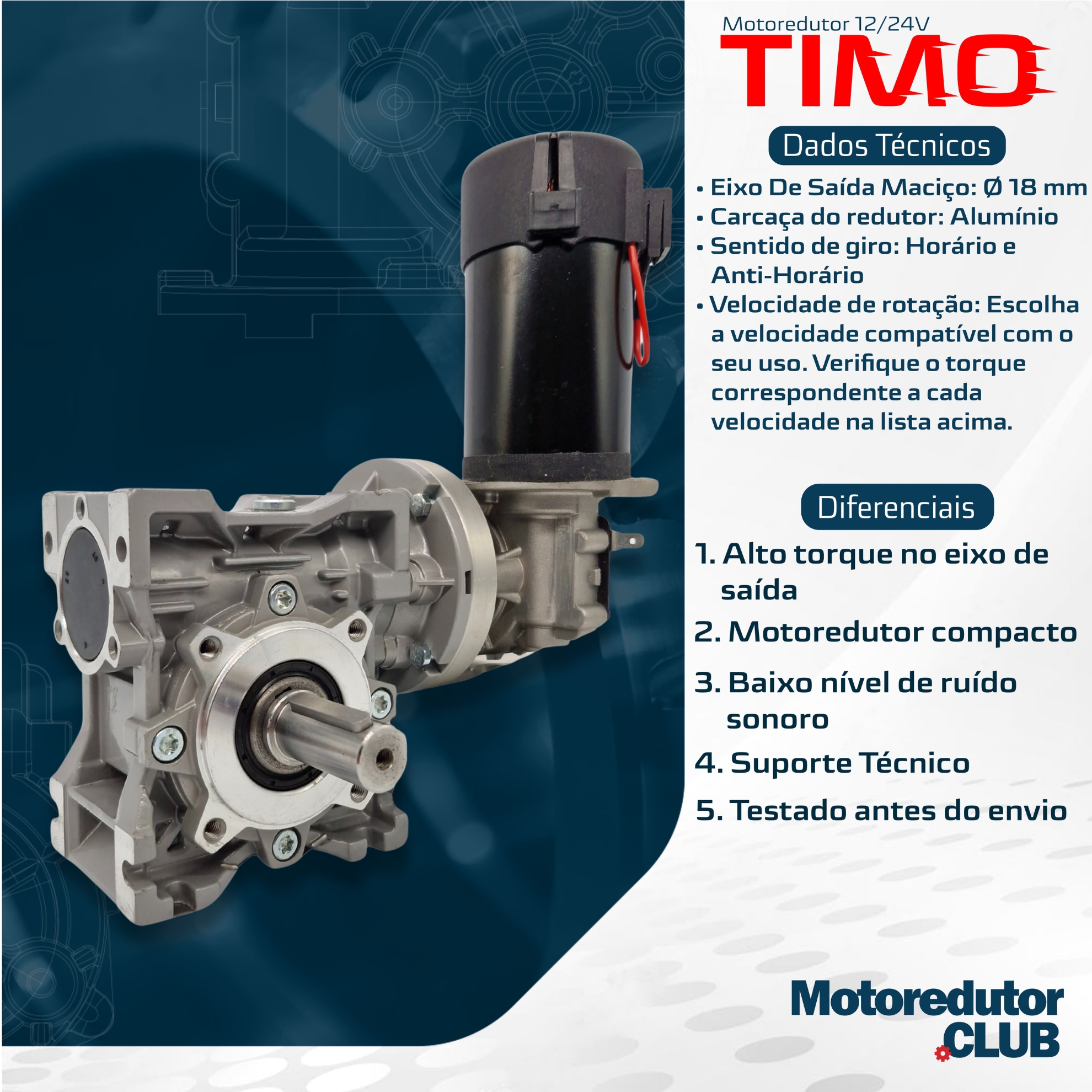 Motor Timo Comprar Motoredutor Timo 220v Tam 40 Motor Baixa Rotação Alto Torque ...