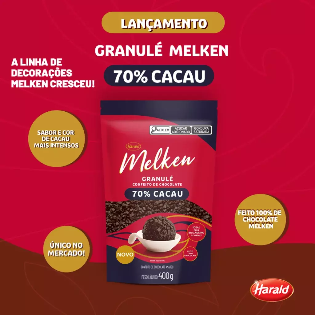 Comprar Granulado Granulé De Chocolate 70% Nobre Melken 400g - a partir ...