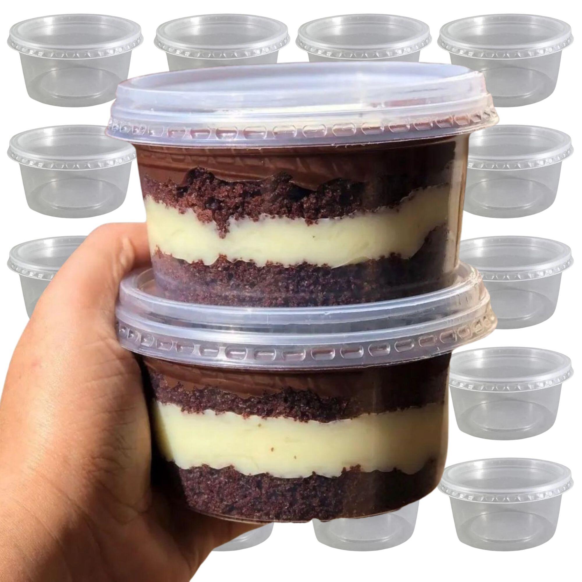 Comprar 96 Pote Para Bolo De Pote Redondo 200ml Descartável C/ Tampa ...