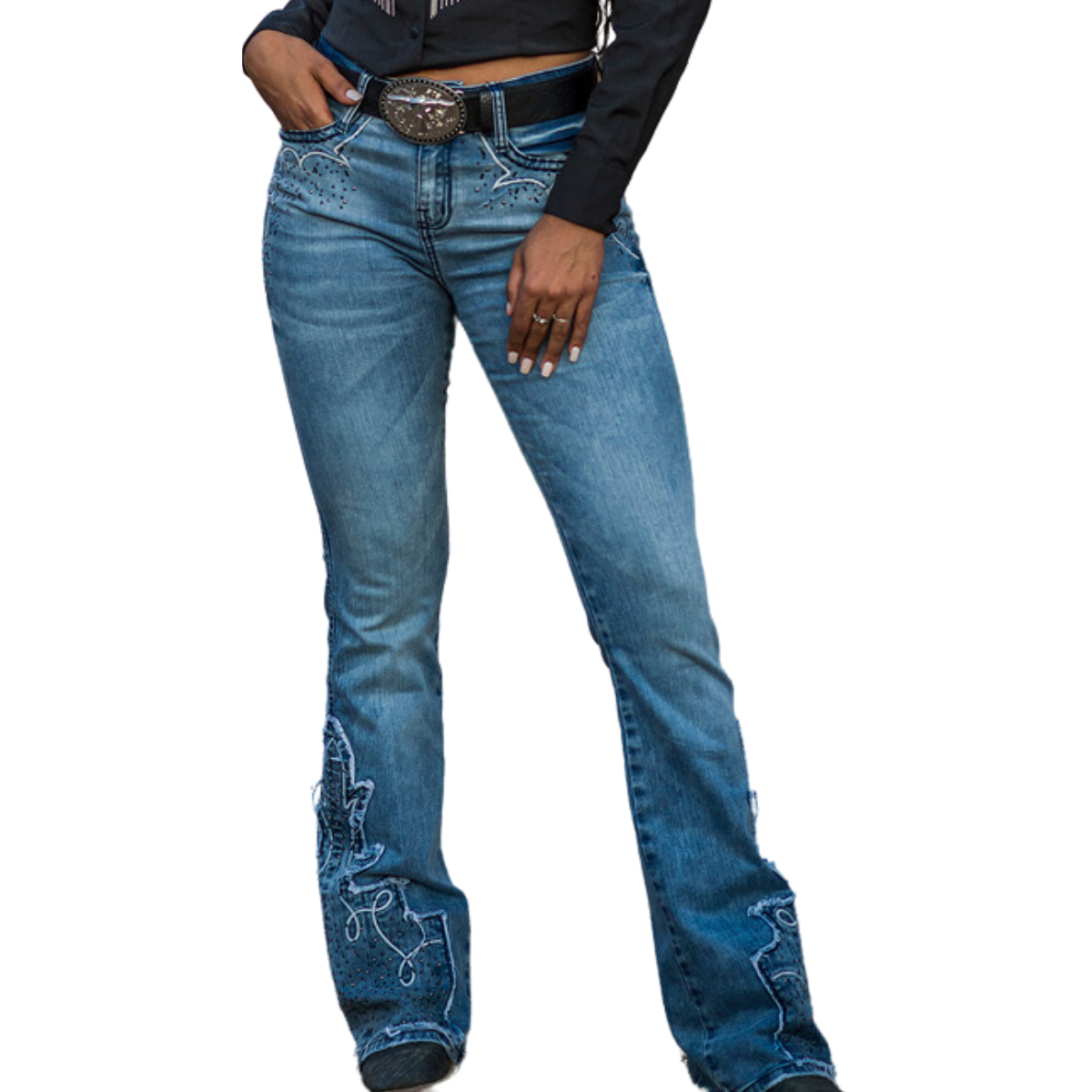 Calça Jeans Feminina Miss Country Las Vesgas Jeans Claro 38