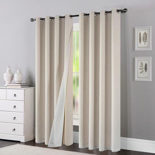 Comprar CORTINA BOSTON 2,60M X 1,70M VOIL TRABALHADO C/FORRO BLACKOUT 70¾GE - a partir de R$171,00