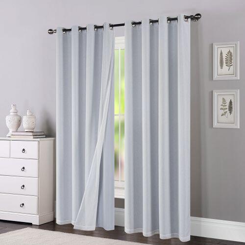 Comprar CORTINA BOSTON 2,60M X 1,70M VOIL TRABALHADO C/FORRO BLACKOUT 70% BRANCO - a partir de R$171,00
