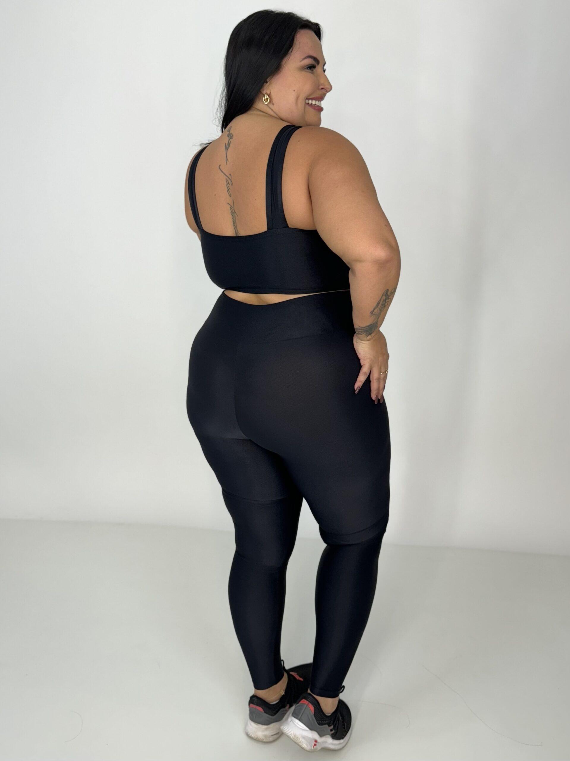 Comprar Legging Básica Compressão + Top Mariana Preto - Plus Size