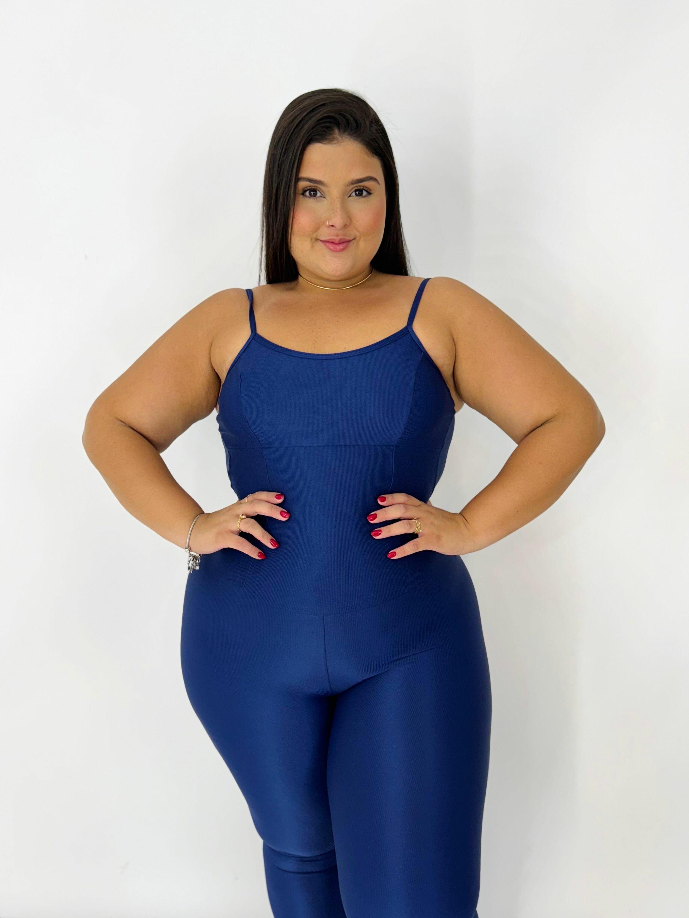 apolina ブルマ 6-12m Comprar Macacão Compressão Luana Azul Marinho - Plus Size - R$105,00