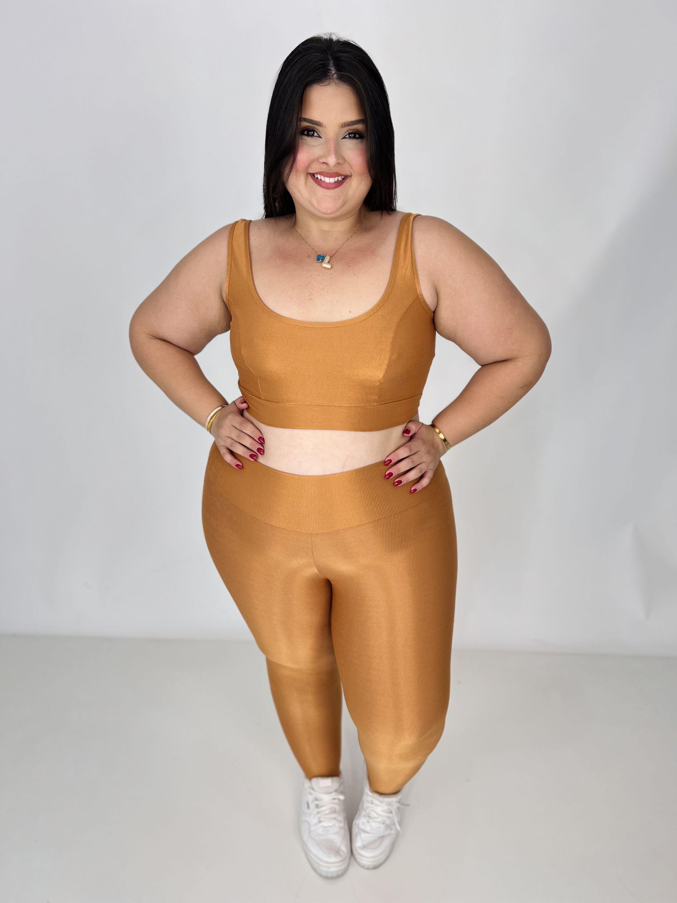Comprar Legging Básica Compressão + Top Mariana Canela- Plus Size