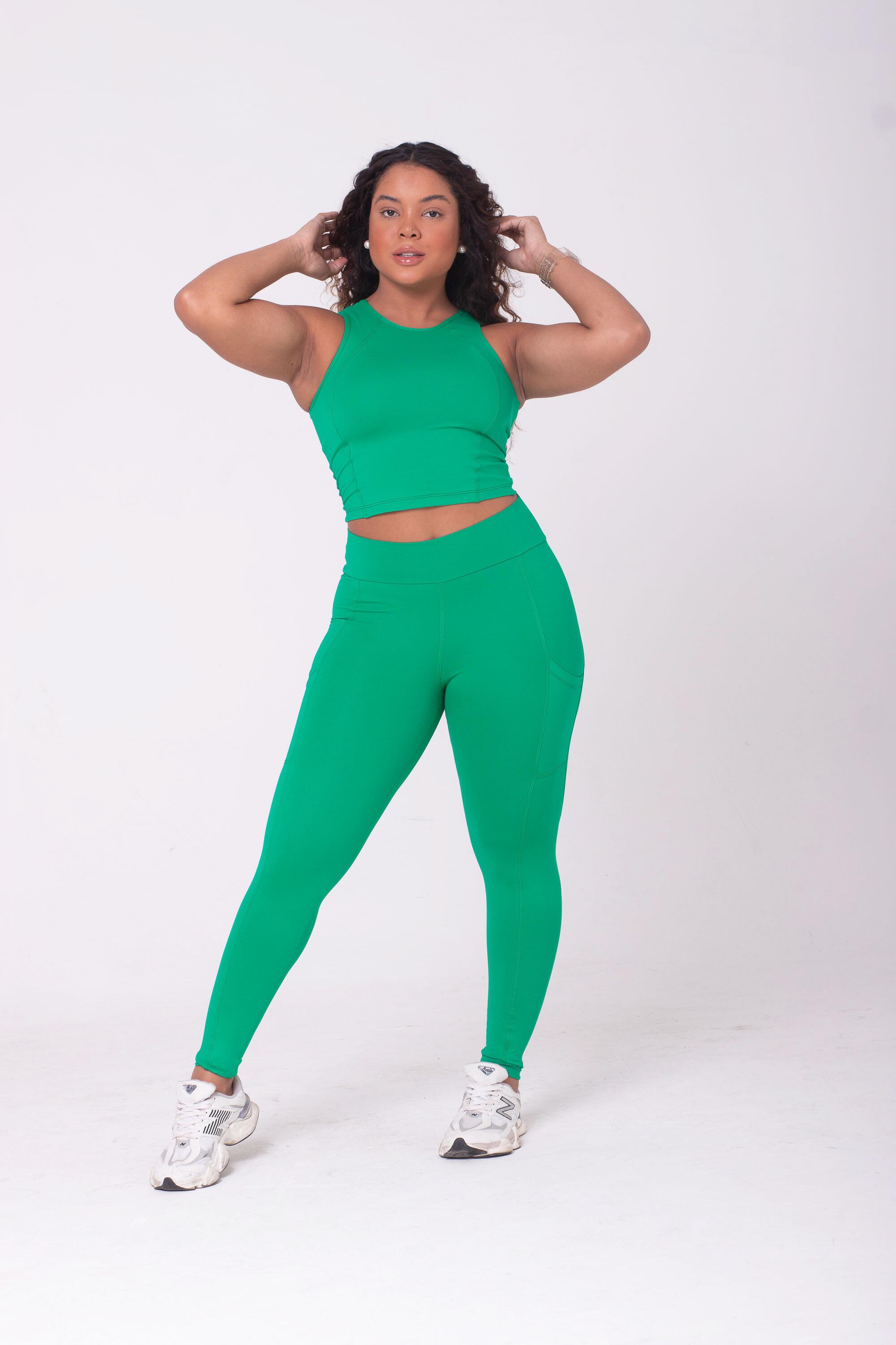 Comprar Legging com Bolso Poliamida Soft + Regata Luiza Verde