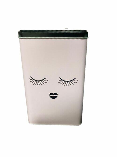 Lata Metal Olhinhos Rosa 10,2 X 16cm - Casambiente
