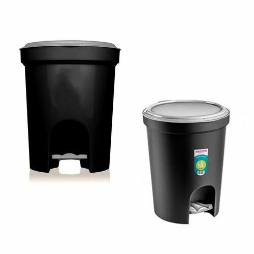 Lixeira Plástica com Pedal 6,6 Litros Preta - Sanremo