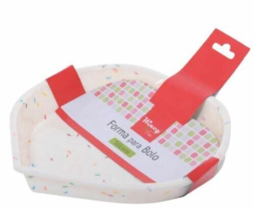 Forma de silicone bolo e pudim 25 cm de coração.