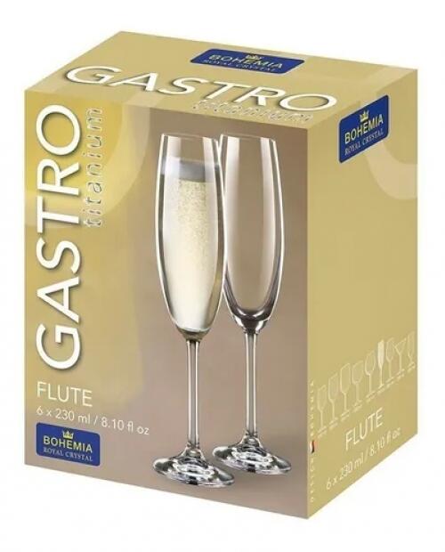 Jogo Com 6 Tacas Champagne Gastro 230ml Bohemia Cristal