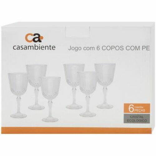 Jogo De 6 Taças Casambiente Classic Filete Dourado 300 Ml