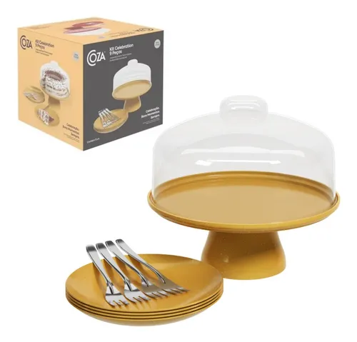 Kit Boleira Celebration 9 Peças Dourado Glitter 9 Peças
