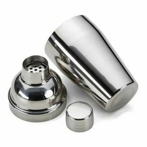 Kit Bar 3 Peças Em Inox Coqueteleira 500ml Pegador e Balde