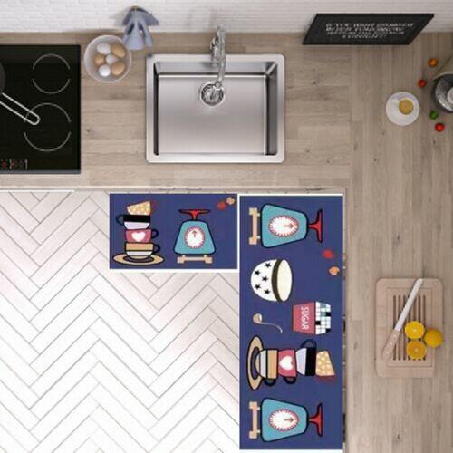 Jogo com 02 Tapetes passadeira Cozinha 40 X 60 e 40 X 120cm