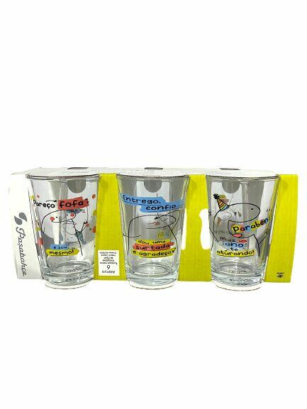 Conjunto 6 Copos Frases Sortidas Bentô 200ml