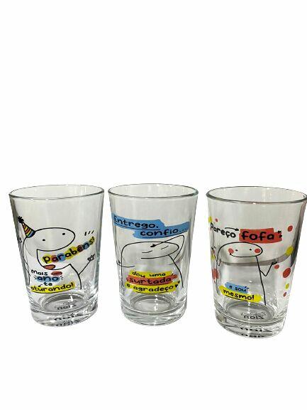 Conjunto 6 Copos Frases Sortidas Bentô 200ml