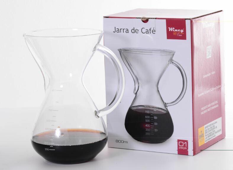 Jarra de café de vidro 800 ml