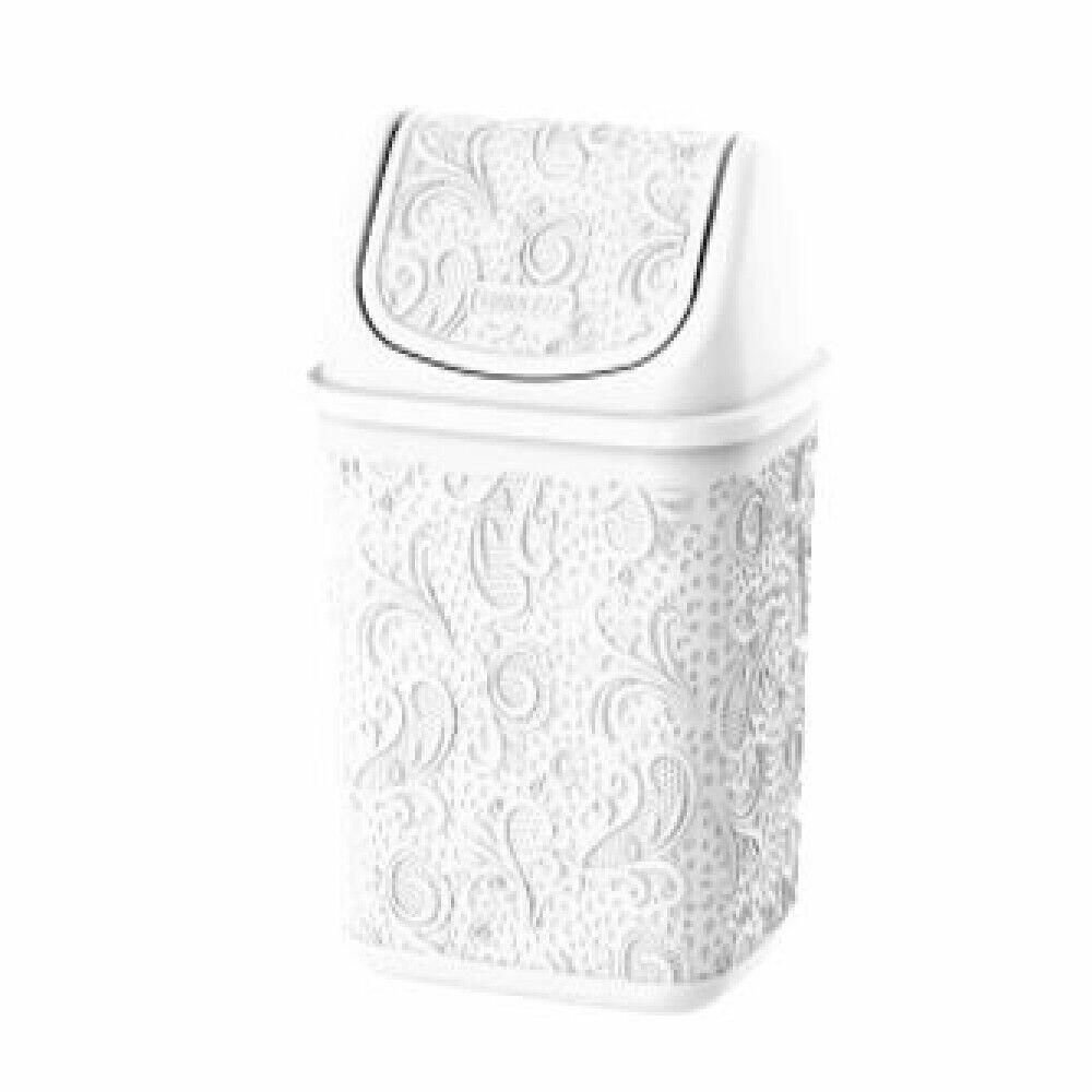 Lixeira Cesto de Lixo Basculante Renda Floral 4,5 litros