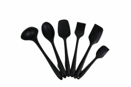 Jogo com 6 Utensílios Silicone Preto - Casambiente