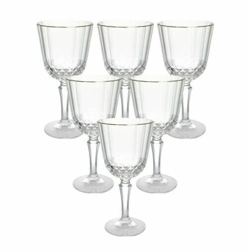 Jogo De 6 Taças Casambiente Classic Filete Prata 300 Ml