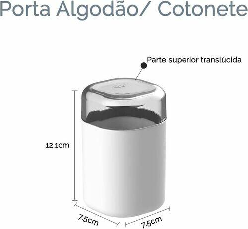 Porta Algodão/Cotonete Dual Branco - OU