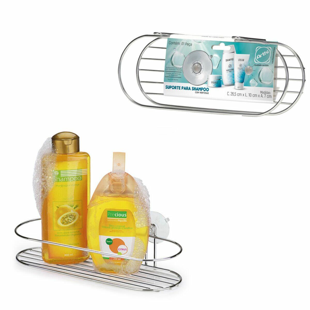 Suporte Shampoo Condicionador Com Ventosas - Arthi
