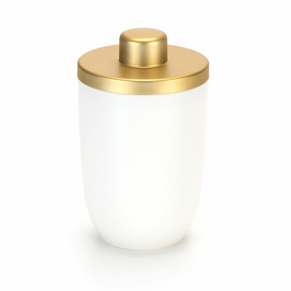 Porta Algodão Cotonete Dourado e Branco - Arthi