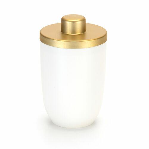 Porta Algodão Cotonete Dourado e Branco - Arthi