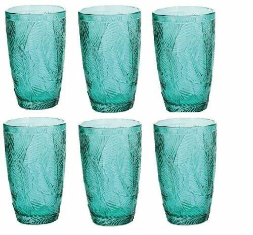 Jogo com 6 copos Folhas verde 380ml