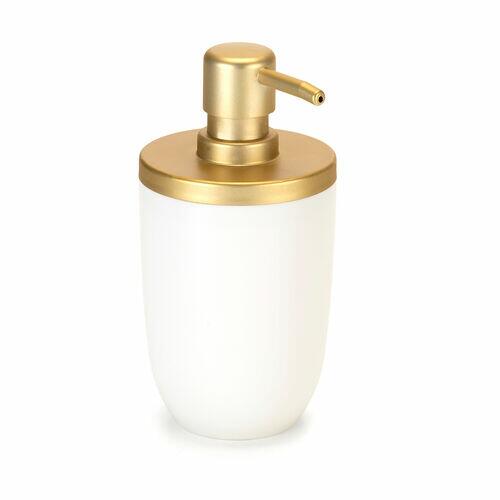 Porta Sabonete Líquido 500ML Branco Com Dourado - Arthi