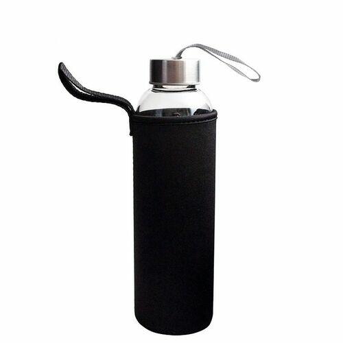 Garrafa De Vidro Com Infusor Com Capa 550ml Preto - Wincy