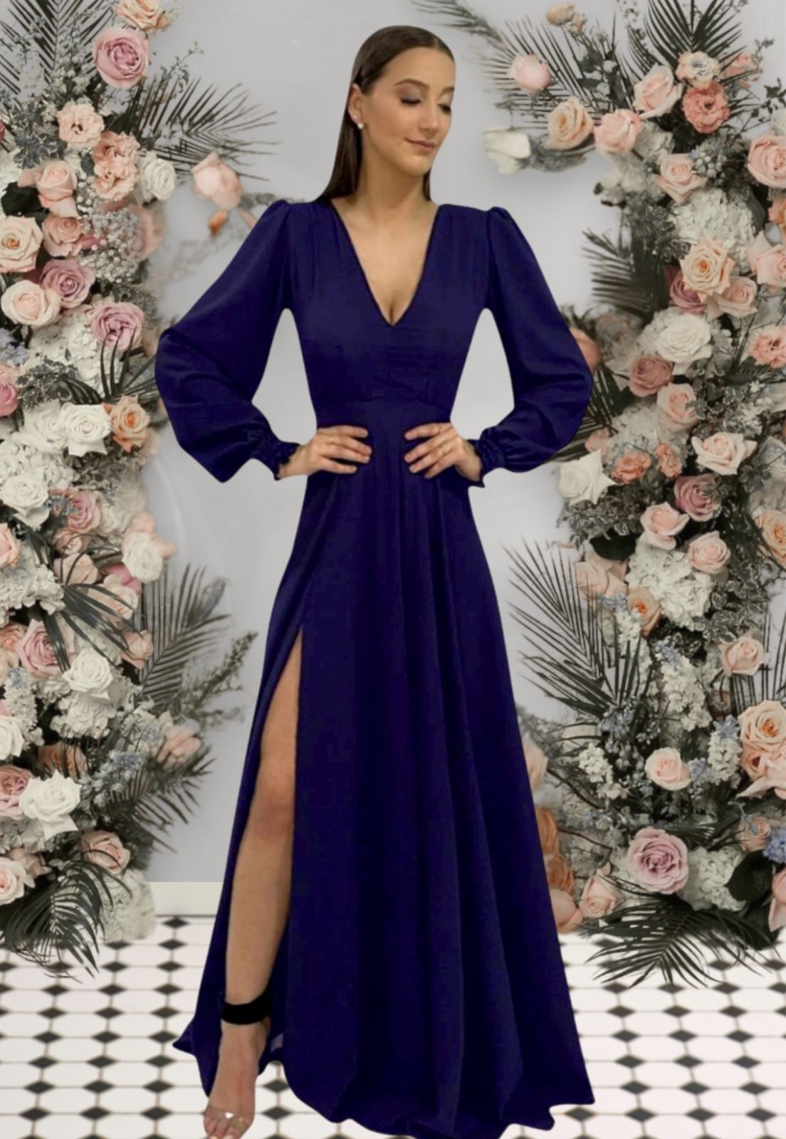 Festa Vestido Rodado De Veludo Vestido De Festa Plus Size Manga