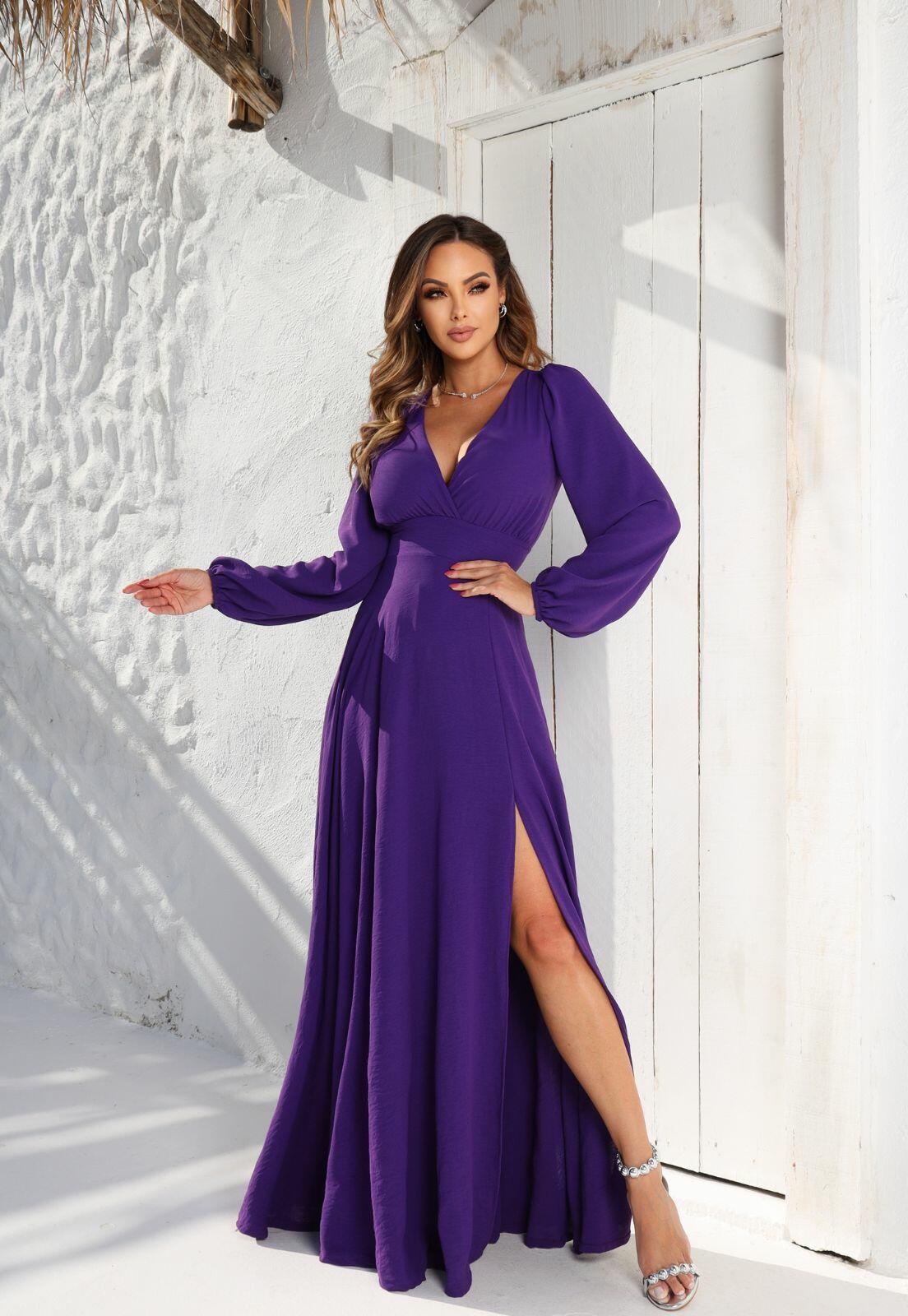 nana　xsサイズ Vestido Longo Manga Longa Roxo Helena NM Nana Marie - a partir de