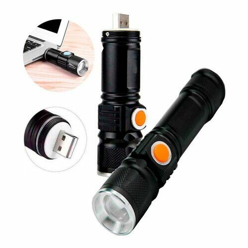 Lanterna USB Recarregável Ultravioleta Potente Escorpião UV Luz Negra