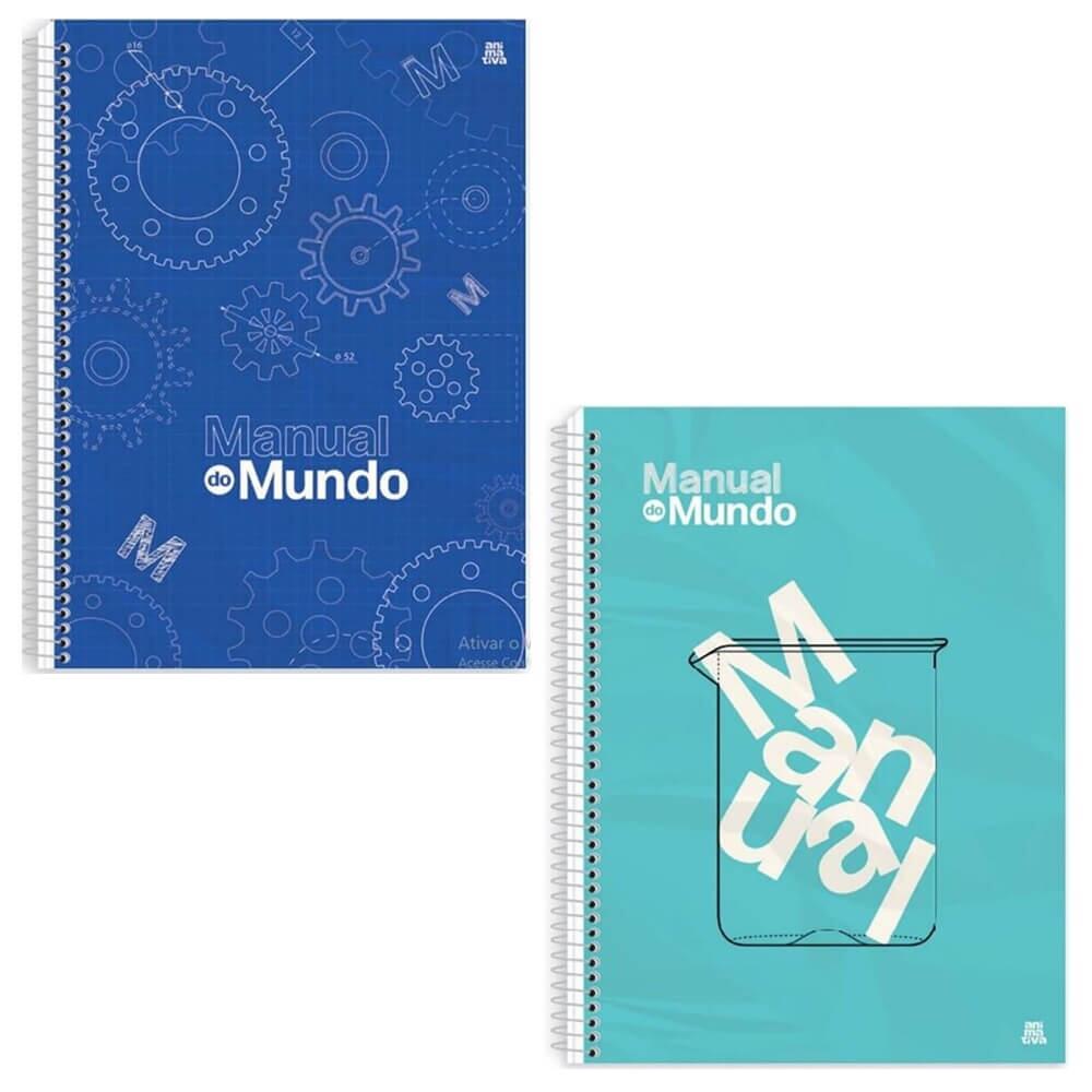Caderno Universitario Espiral Manual do Mundo 160 Folhas - Animativa