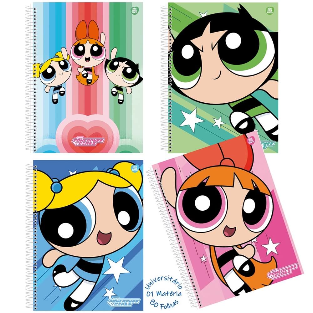 Caderno Universitario Meninas Super Poderosas 1 Materia Capa Dura ...