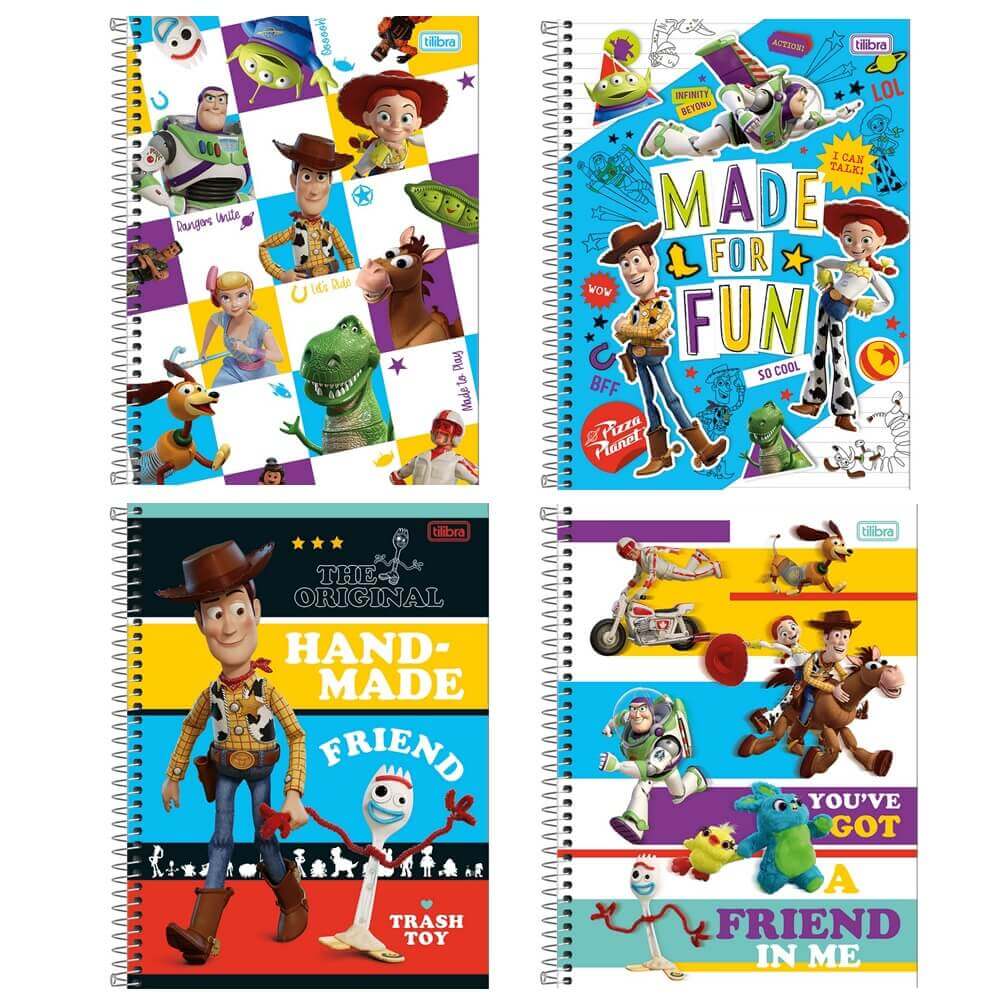 Caderno Universitário Toy Story 1 Matéria Capa Dura Espiral 80 Folhas ...