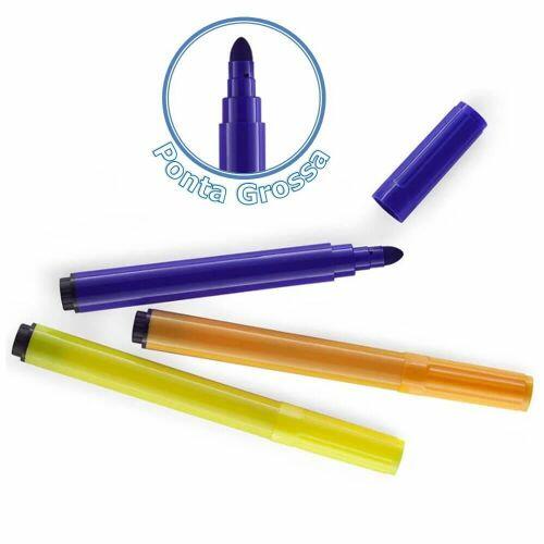Canetinha Hidrografica Big com 12 Cores - BRW - a partir de R$11,92