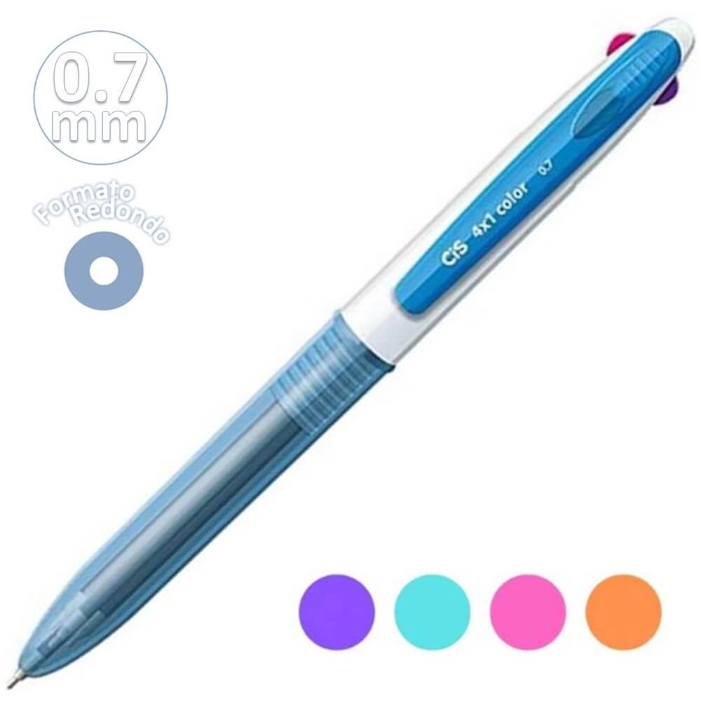 Caneta Esferografica Cis 4X1 Retratil com Cores Cis