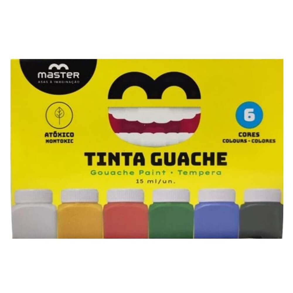 Tinta Guache com 6 Cores 15ml - Master - a partir de R$2,37
