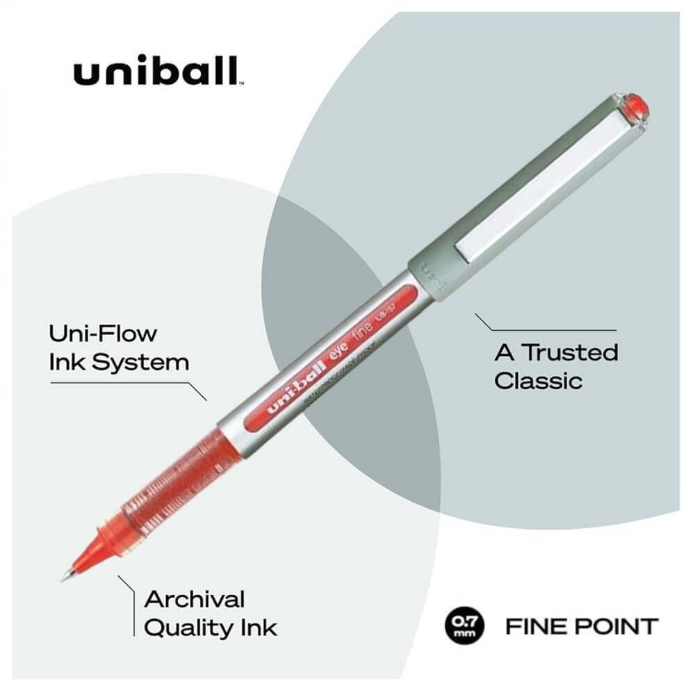 Un-ball Eye Fne UB-157 Rollerball Pen Red Pack Of 3 - Etsy - Foto 6