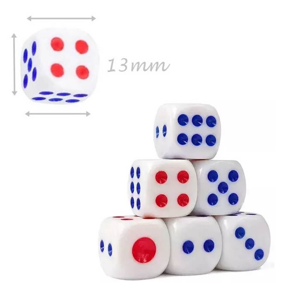 Dado Branco 13mm com 6 Lados - R$3,35
