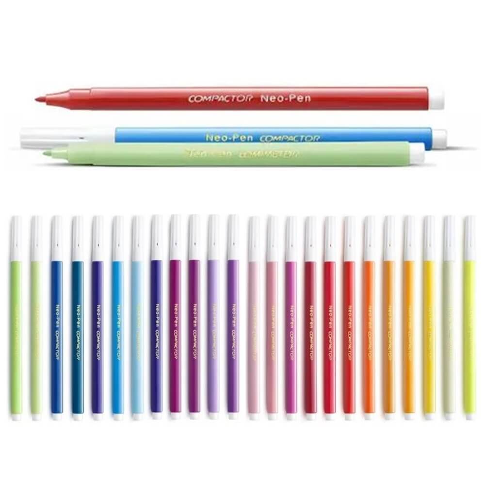 Canetinha Hidrografica Neo Pen Gigante Fina com 24 Cores