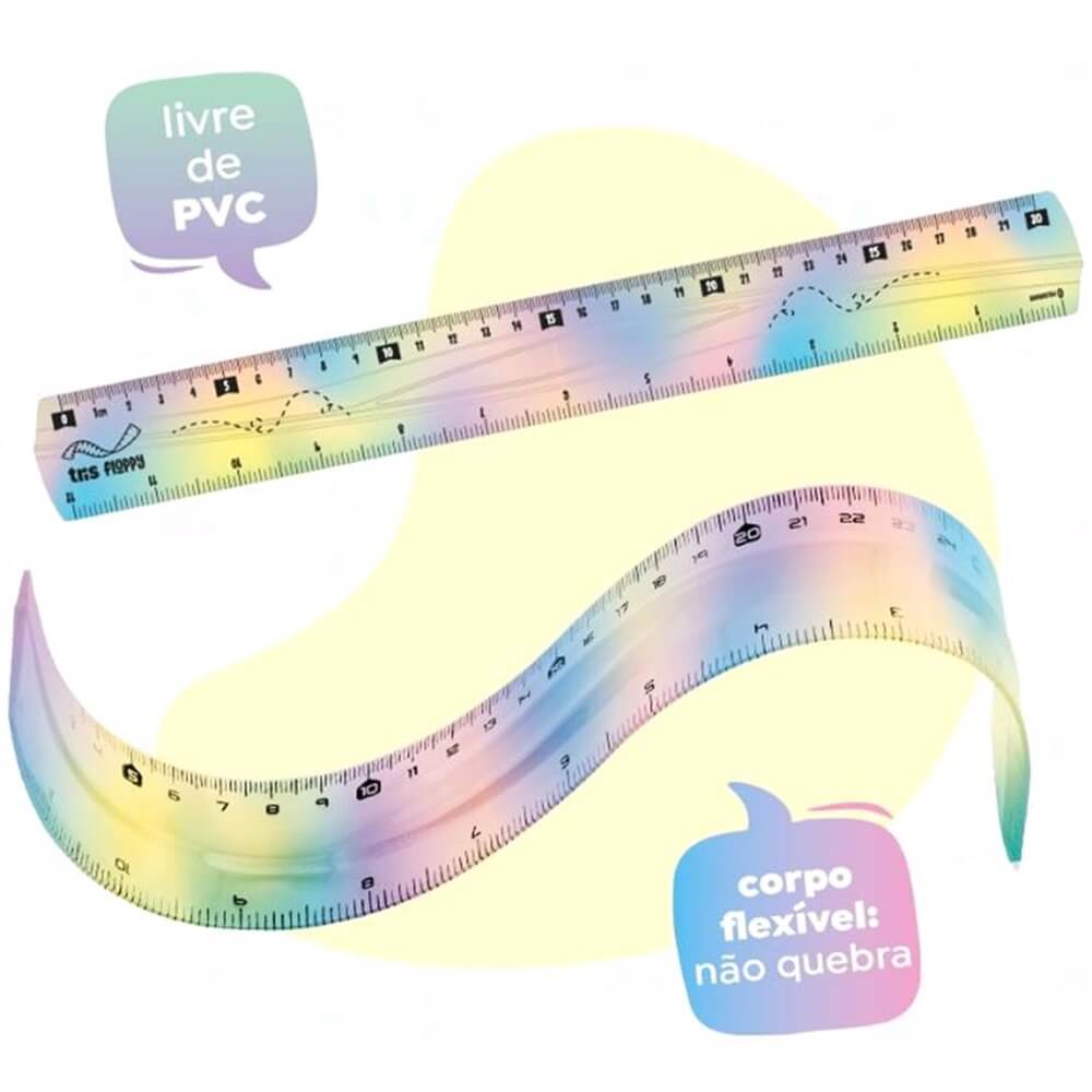 Flppy Ruler Regua Flexivel Floppy Degrade 30cm - Tris - a partir de R$10,92