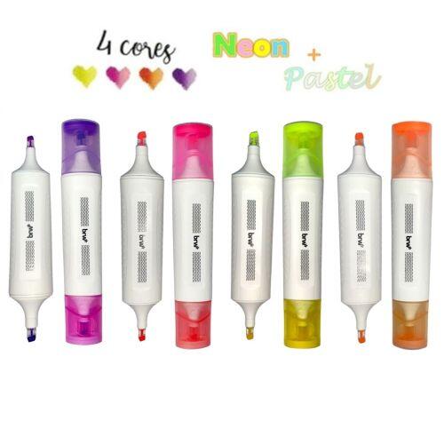 Marca Texto Ponta Dupla Clean Tip - BRW - R$6,40